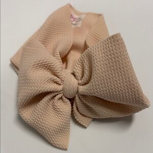Beige Textured Bow Headband